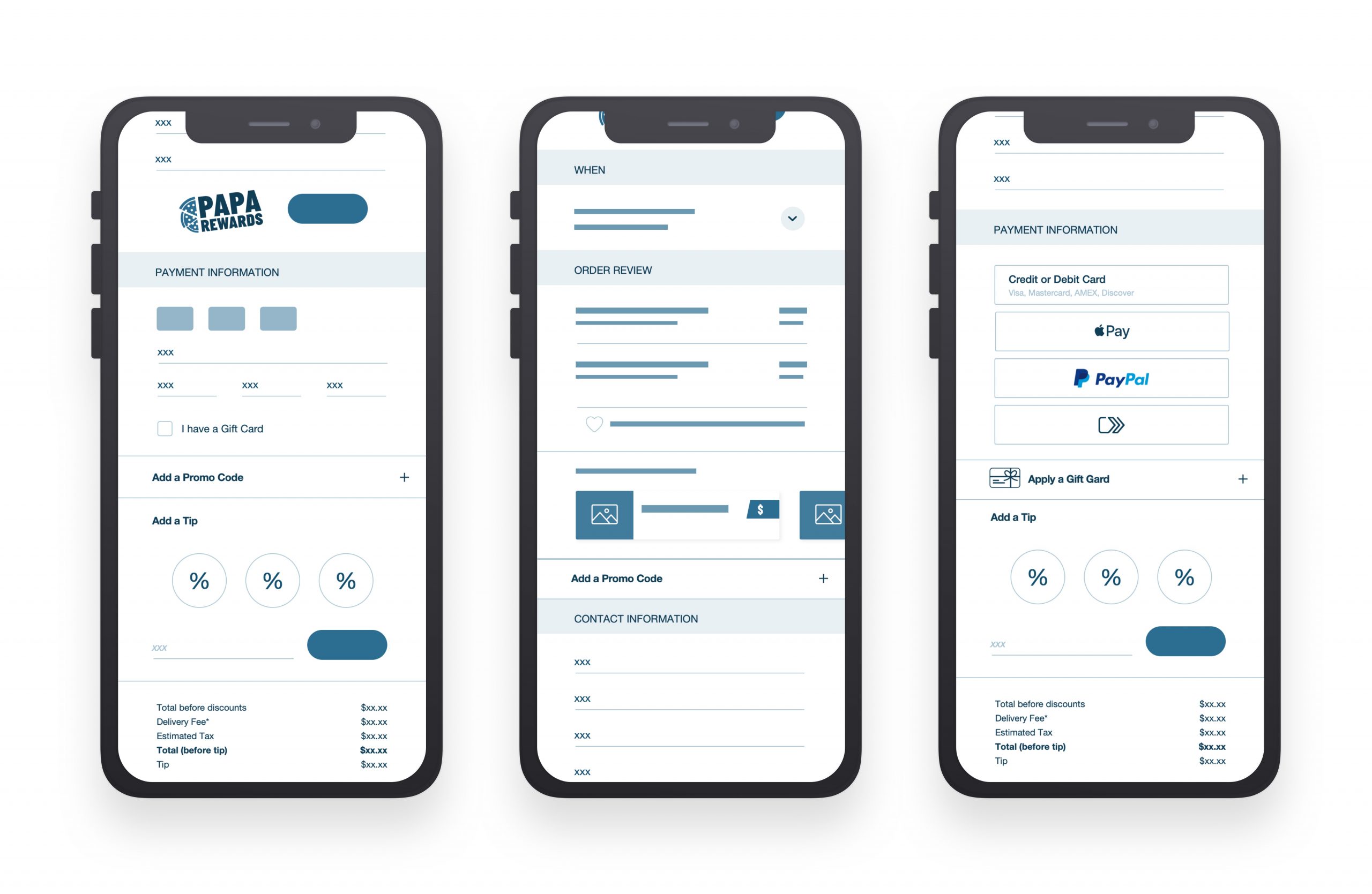 payment wireframe copy